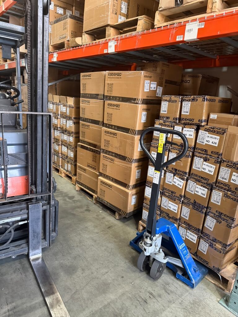 Warehouse pallets and inventory ready for fulfillment